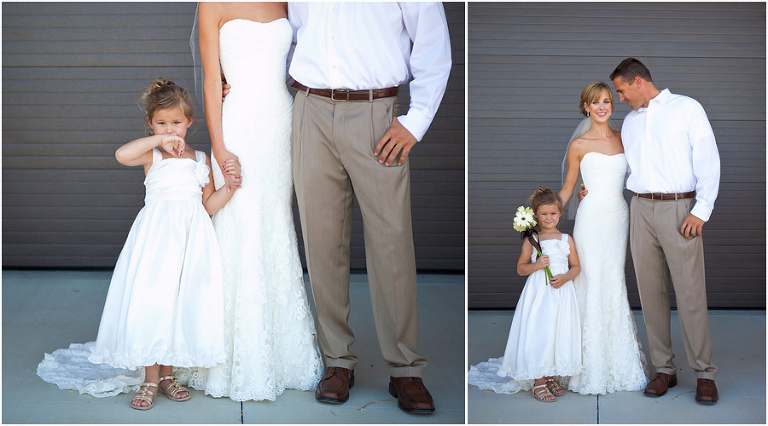 Bride and groom with their daughter before the wedding, Paso Robles wedding photographer