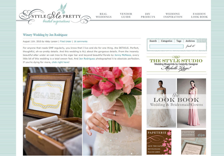 Featured on Style Me Pretty, Winery wedding by Jen Rodriguez, Paso Robles wedding photographer