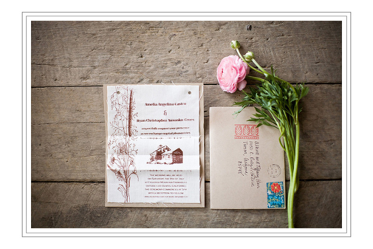 San Ynez wedding: custom invitations