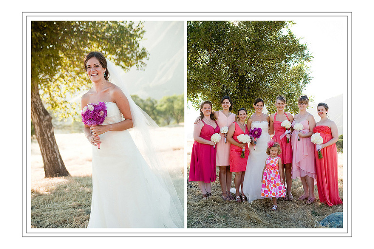 Figueroa Farmhouse wedding: bride and bridesmaids