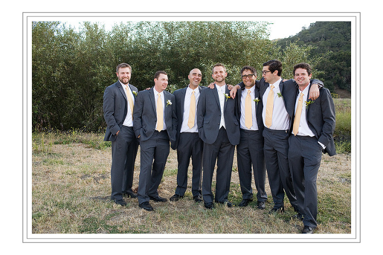 Groomsmen and groom before the wedding at Holland Ranch in San Luis obispo