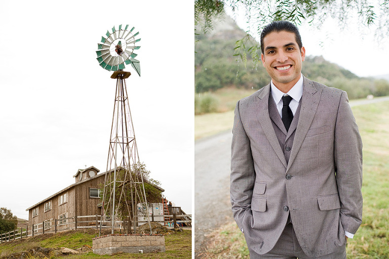 A groom on his wedding day at the Holland Ranch in San Luis Obispo