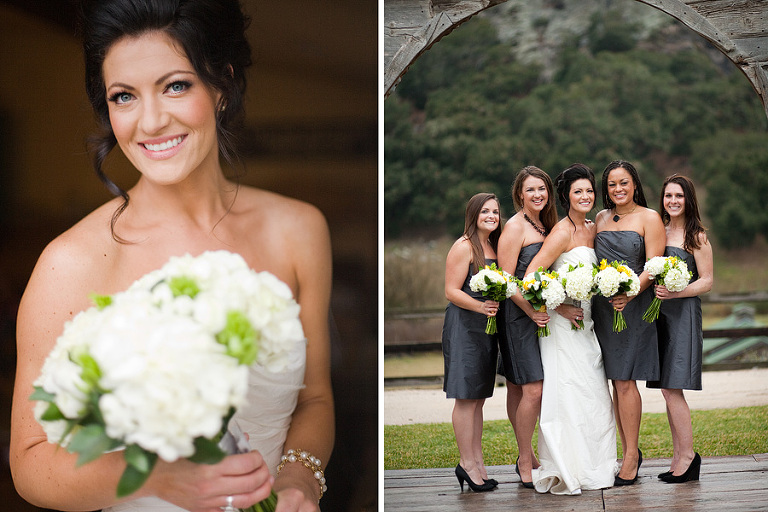 A bride and her bridesmaids pose at her San Luis Obispo wedding venue - Jen Rodriguez