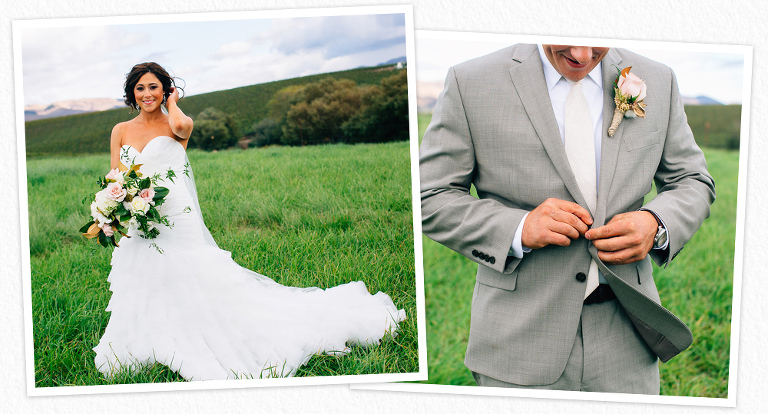 Gorgeous bride, Courteney, and her husband Wes, at their ranch wedding in San Luis Obispo
