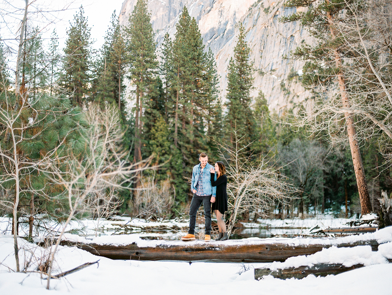 Snowy Yosemite engagement session