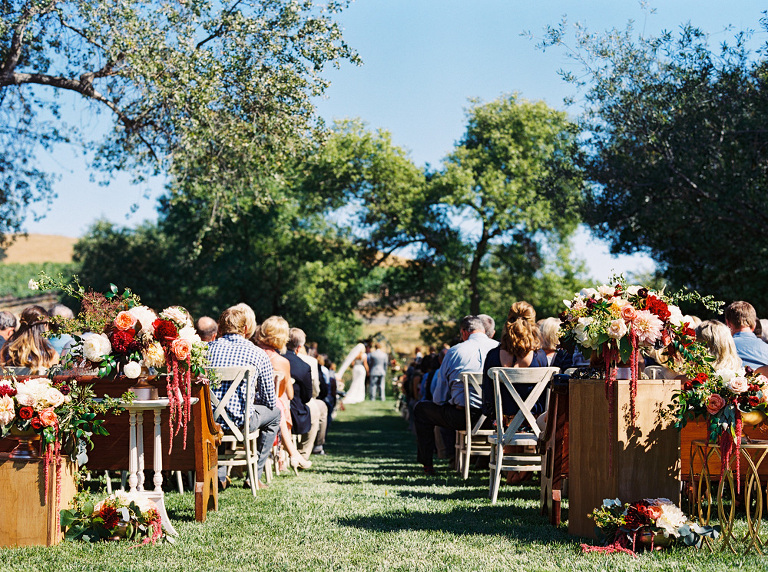 Elegant Greengate Ranch wedding with bold cranberry hues