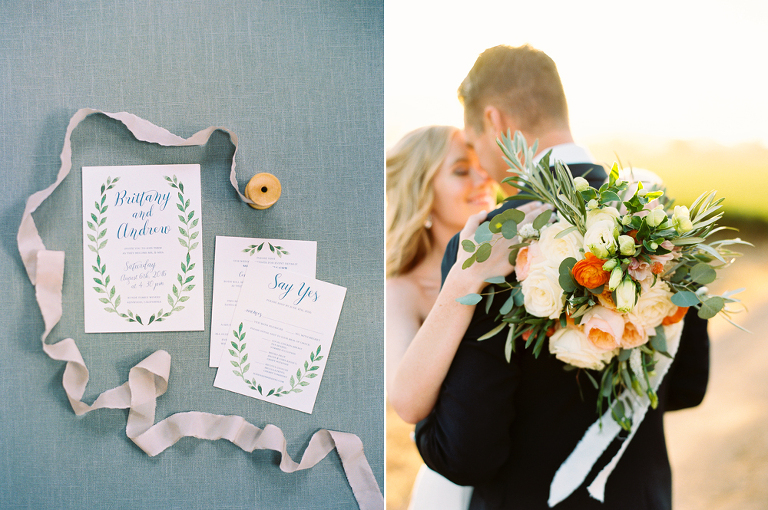 Sunset inspired bridal bouquet by Mae Flowers